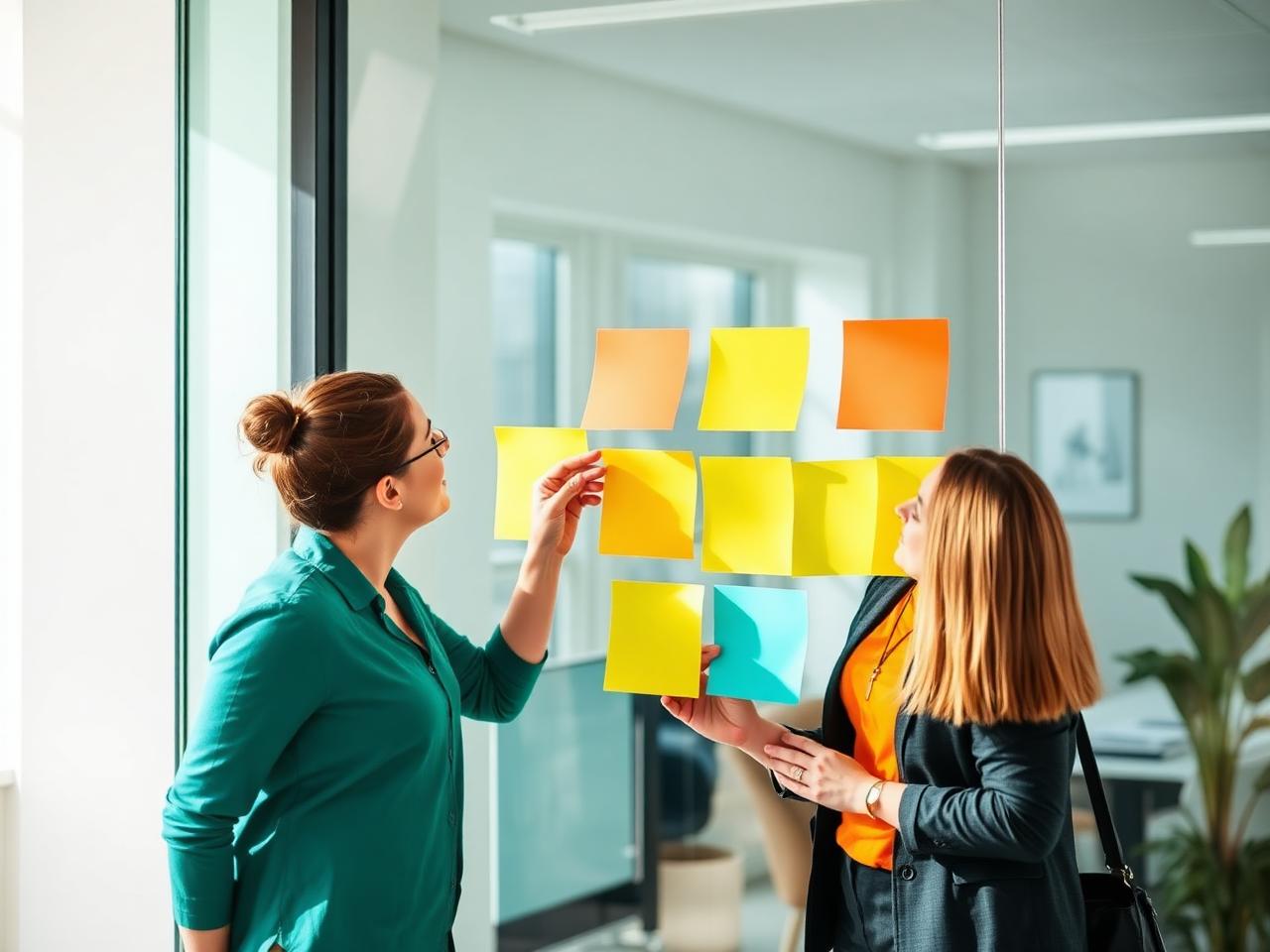 Communications team mapping a campaign on a glass wall