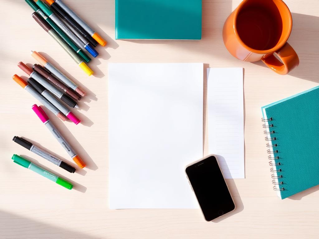 Campaign planning desk with markers and notebooks