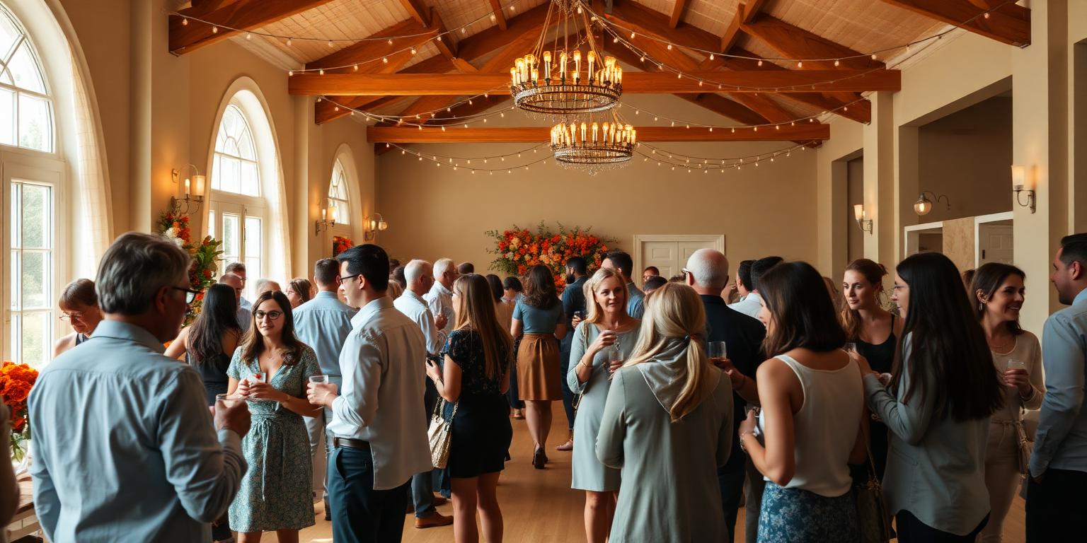 Donor reception in a warmly lit hall